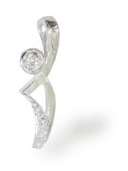 Cz pendant silver